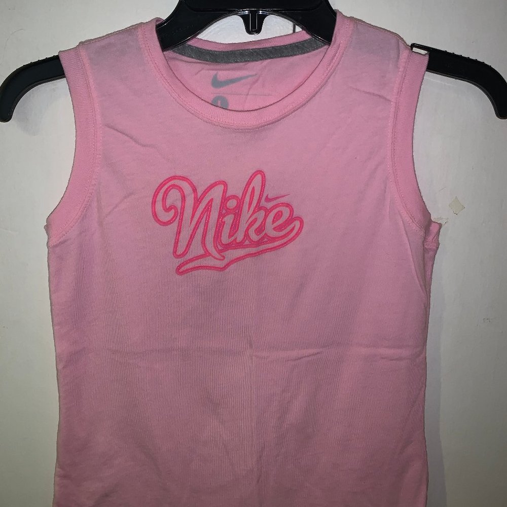 Nike Girls Pink Athletic Tank with Sparkle Logo